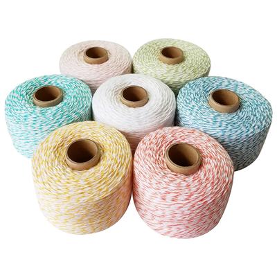 Colourful 200m/roll 100% Cotton Cords Twine Thin Rope String Thread for Decoration Gift Pack DIY