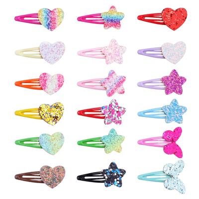 4/16/18 Stück Glitzernde Regenbogenstern Haarspangen Mädchen Schmetterling Haarnadeln Glitzer Herzförmige Haarspangen Kinder Kinder Kopfschmuck