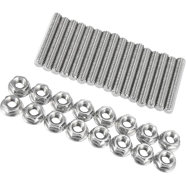 

16pcs Stainless Steel Exhaust Manifold Bolt Stud Hardware for Ford 4.6 5.4 Liter V8 2 Manifolds Stylish Design