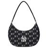 New York Yankees Vintage Floral Casual Commuter Polyester Underarm Shoulder Tote Handbag Clutch Student Bag Unisex Bags Black 3ABQS014N-50BKS