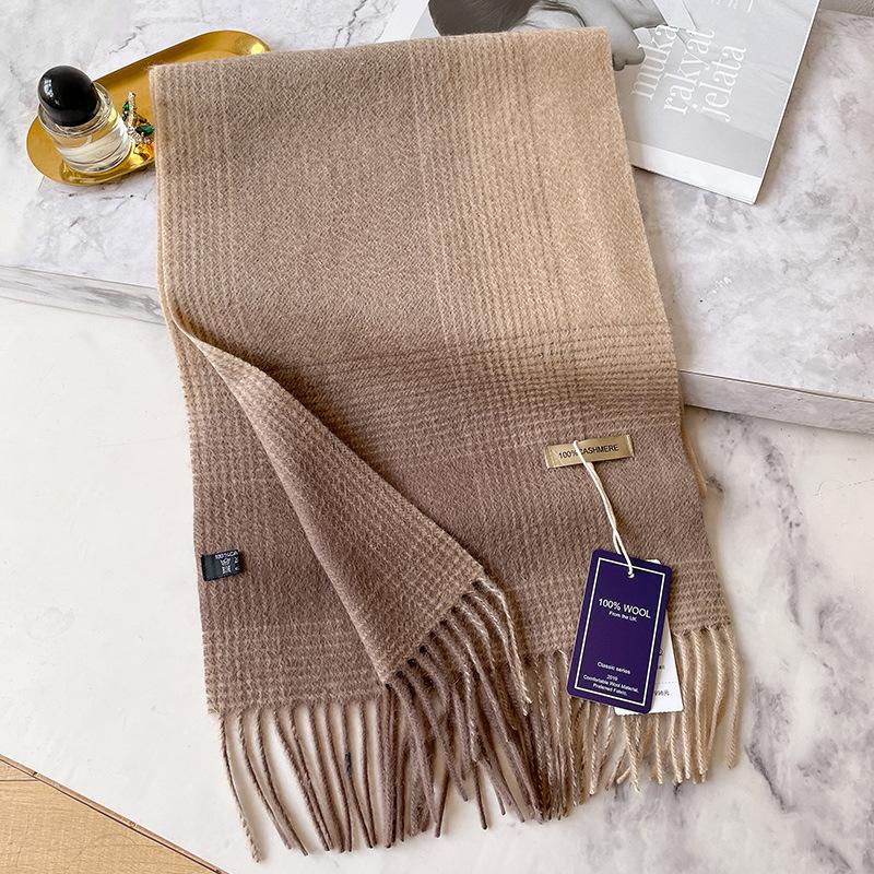 Cashmere scarf winter women's versatile corrugated plaid thickened scarf