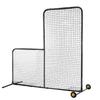 L Screen Baseball for Batting Cage, 7x7 Ft Softball Safety Screen, Body Protector Portable Batting Screen with Carry Bag, Wheels, Ground Stakes, Heavy