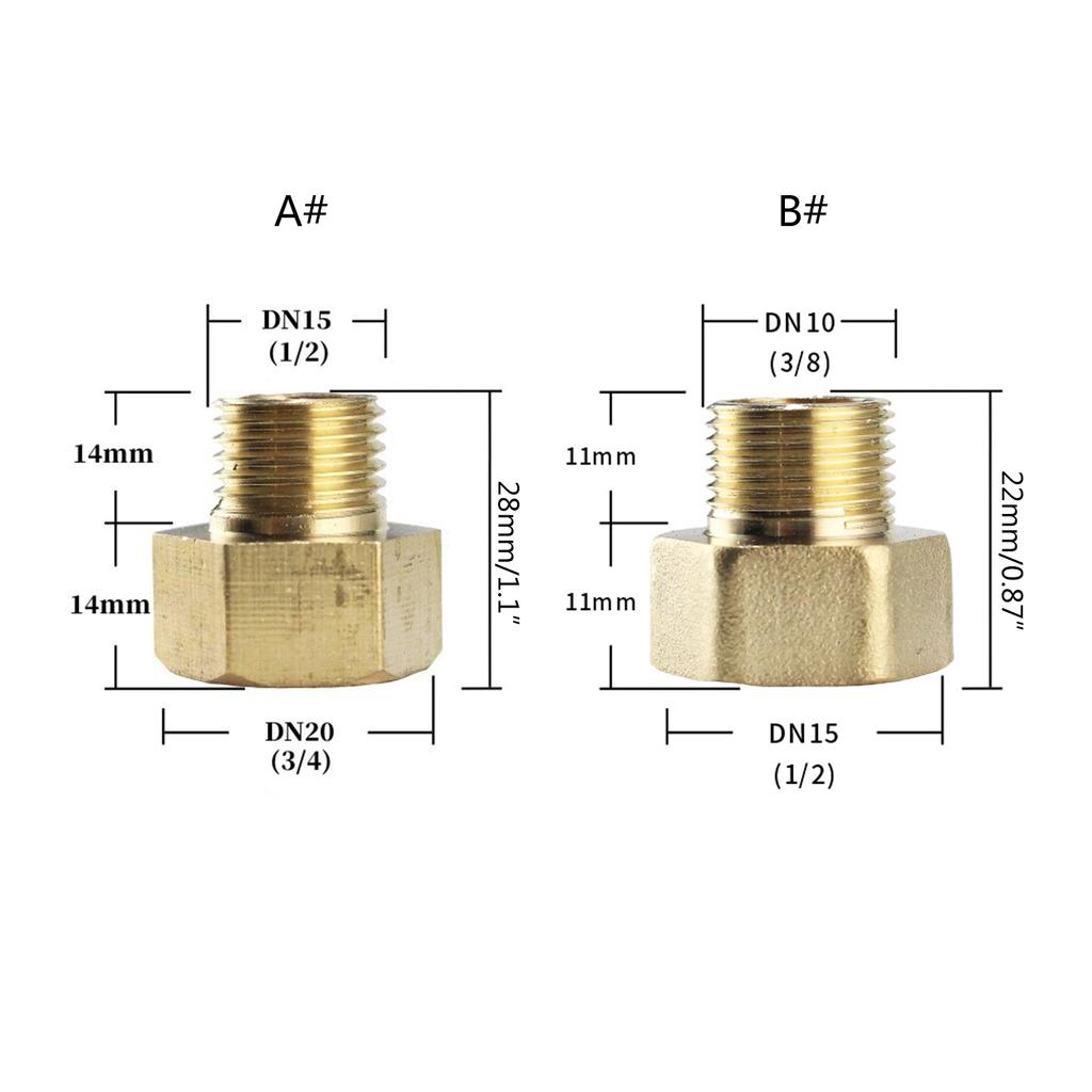 Durable Brass Hose Connectors Heavy Duty Hose Reducers 6 Pcs Thread Adapter Simple Installation Durable for Water Pipes