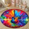 Elegant Round Floral Multicolor Rug Pad, Non-Slip Floor Mat for Family Room
