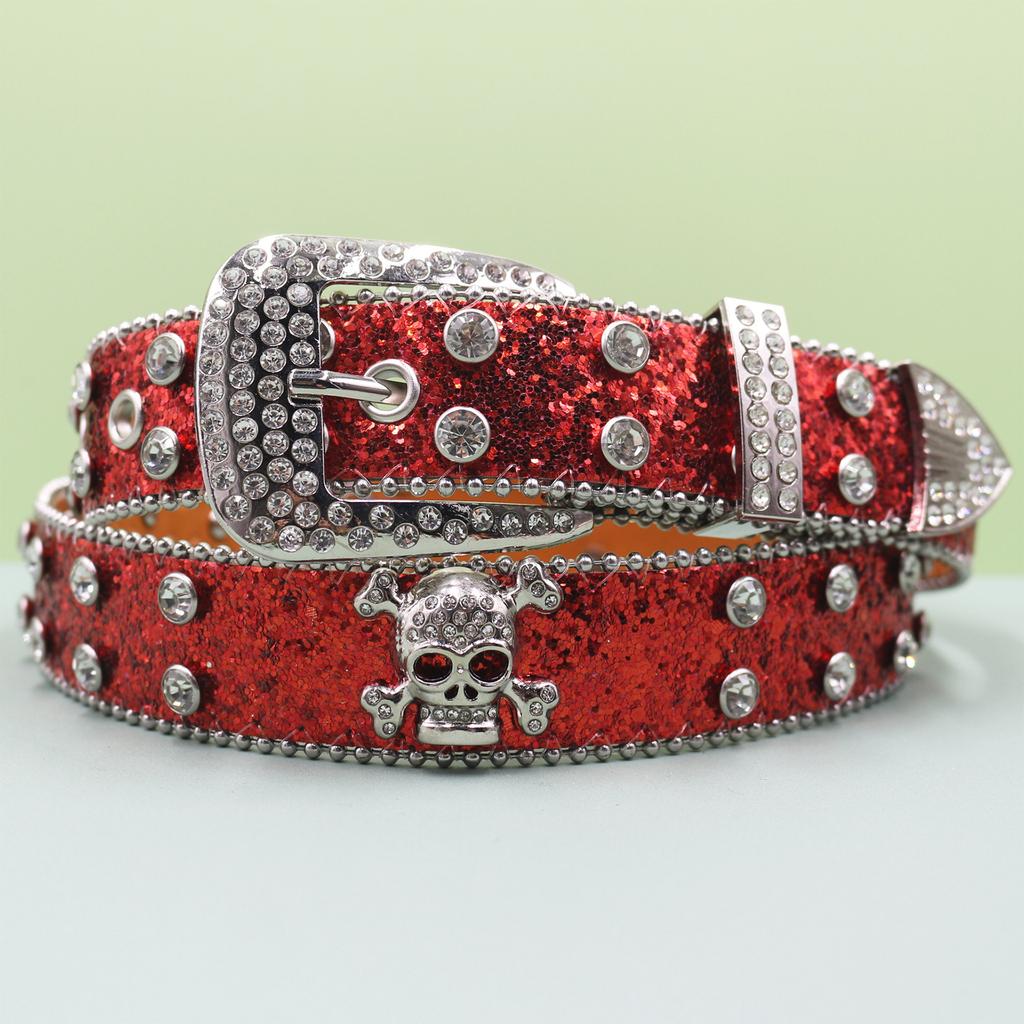Punk Belt European and American Style Inlaid with Rhinestones Hot Girl Style Rock Fashion Belt Men's and Women's Belt