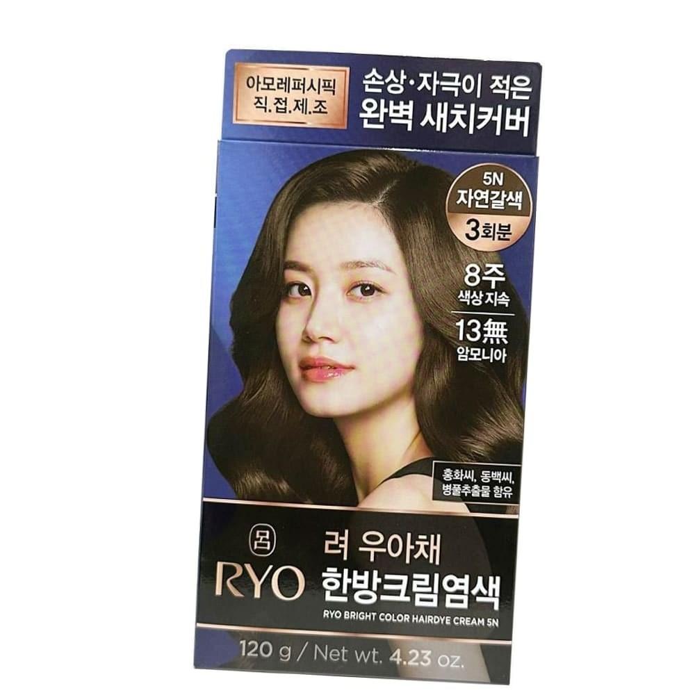 White Hair Ryeo Uachae Herbal Gray Hair Cream Dye 5N Natural Brown