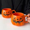 400ML Pumpkin Shape Mugs Halloween Theme Water Cup Milk Coffee Mug for Home Office Creative Festival Gift Decorative Accessories