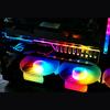 RGB25 Support de carte graphique RGB Coloré Horizontal Alimentation 4 broches avec support de carte à lumière LED