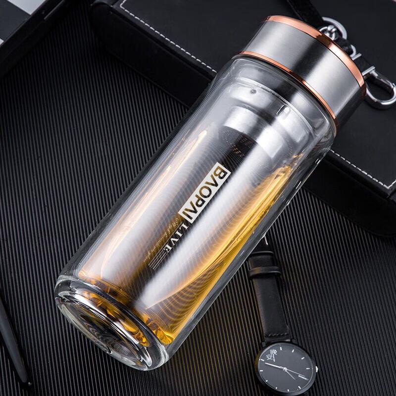 Baopai Double-Layer Anti-Scald Glass Tea Cup