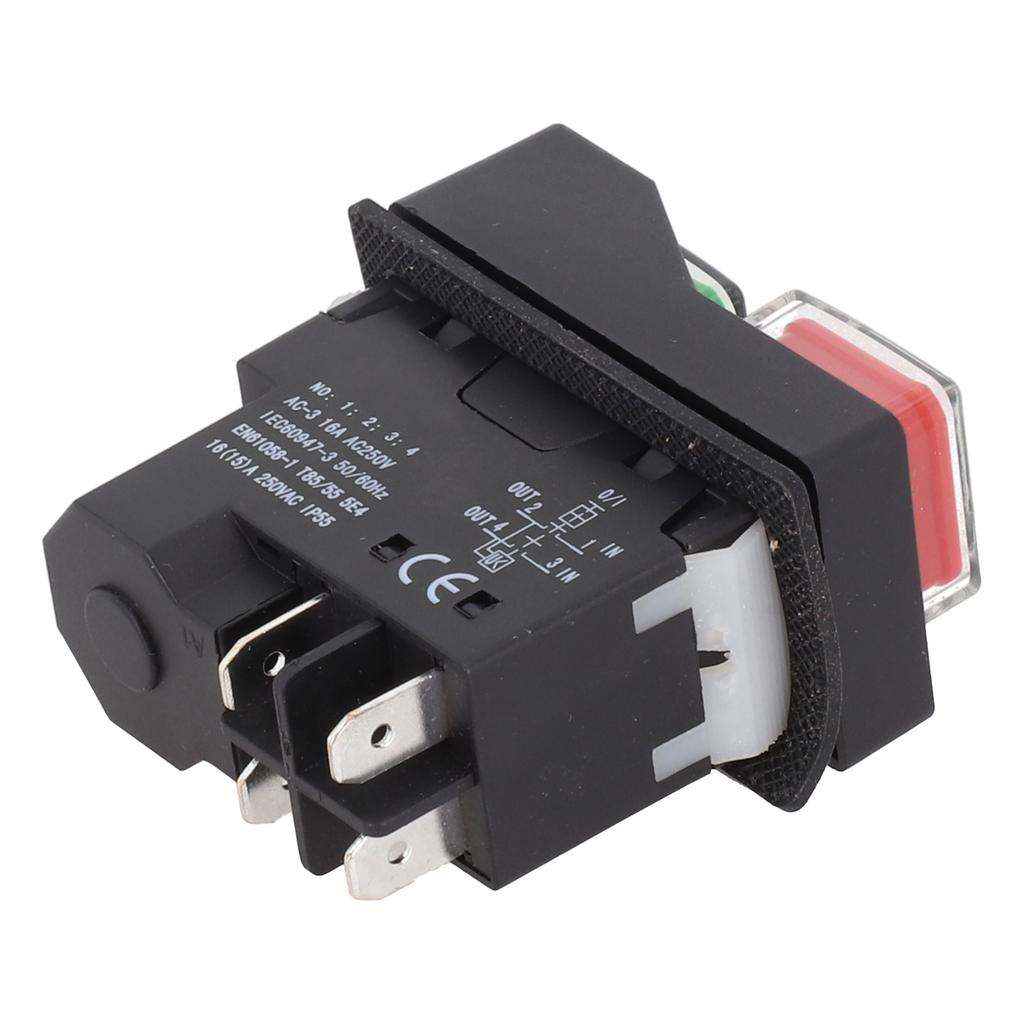 A smart choice for garden machinery this waterproof electromagnetic push button switch offers safety and reliability