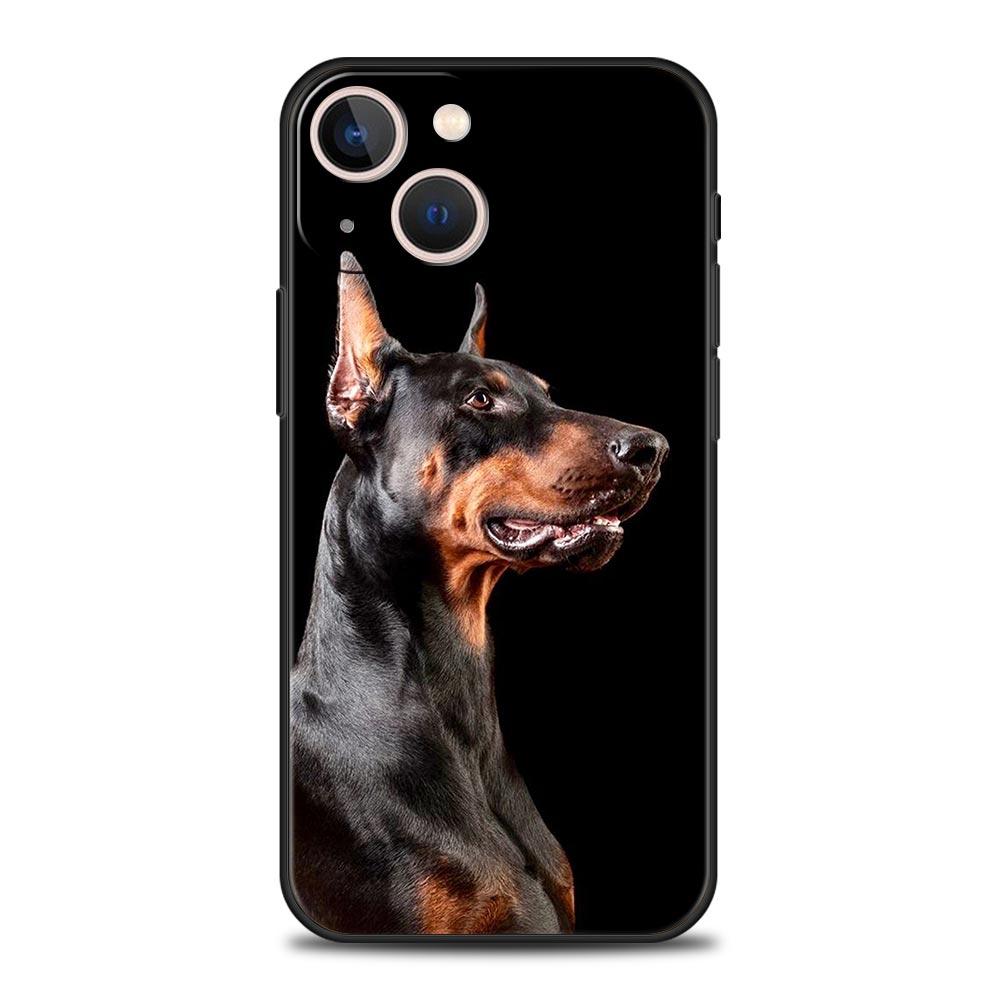 Doberman Dog Phone Case Cover for iPhone 17 16 15 14 13 12 11 Pro Max 17 Air Plus Shockproof Soft TPU Shell Fundas Capas Coque