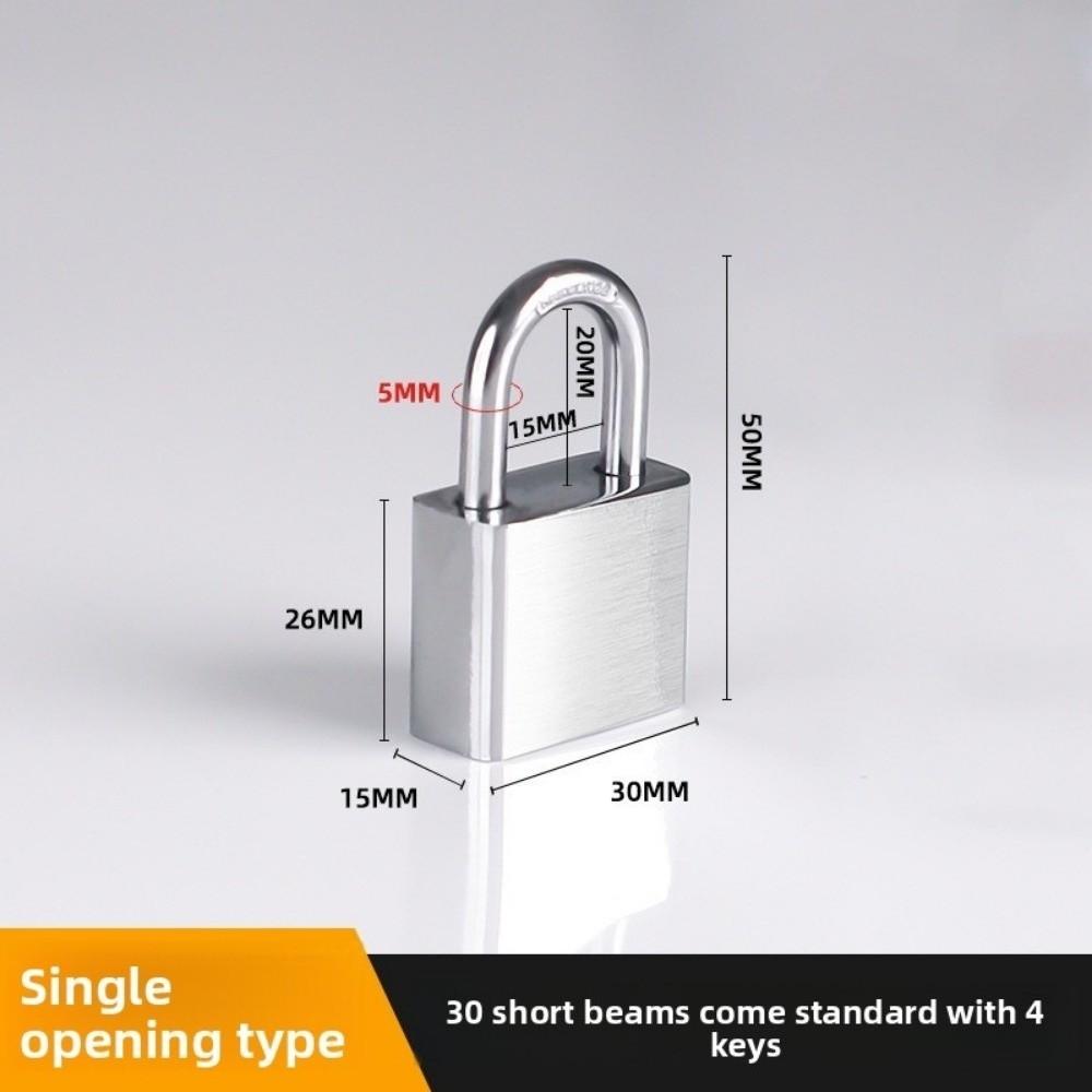 304 Stainless Steel Door Lock Padlock with 4 Keys Silver Antirust Street Lock Anti-theft Heavy Duty Anti-pick Locks