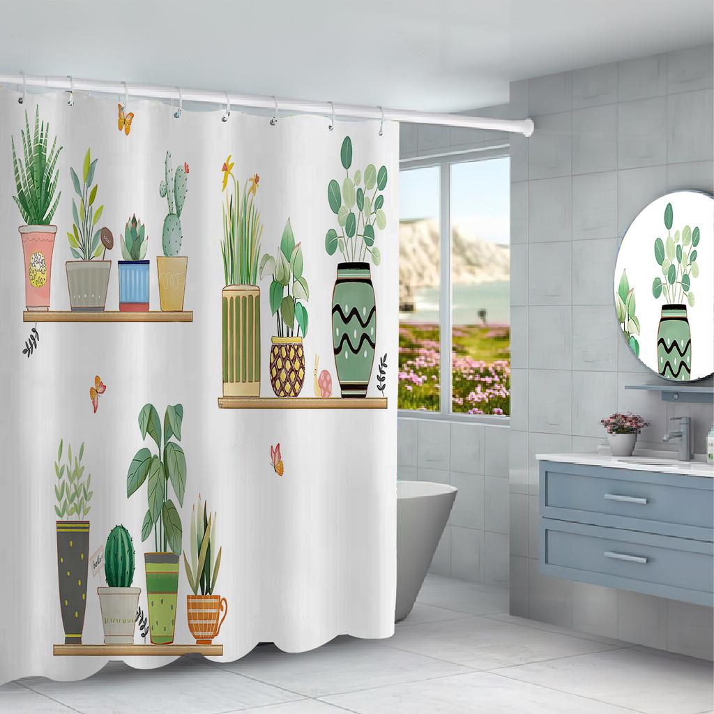 JINRUN Badezimmer verdickter wasserdichter Vorhang, schimmelfester Duschvorhang, Duschtrennwand-Vorhang, Duschvorhang, Badezimmer-Vorhang, kostenlose Perforation