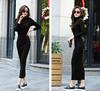 Lopis Women's Knit Dress, Slimming, Long Length, Stylish, Slim Fit, Turtleneck, Long Sleeves, Thick, Elegant, Fall/Winter (JP, Alphabet, XL, Black)