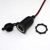 Kaito Denshi Cigarette Lighter Socket, Female, with Lid, 1 Branch, Uncut Power Cable, 12V, 30cm