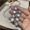 Medieval Vintage Natural White Shell Bright White Moonlight Necklace Bracelet Earrings Light Luxury High-End Suit Women