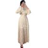 Spring European and American design sense new printing fashion temperament slim long-sleeved dress