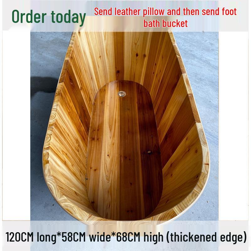 Wooden Adult Bathtub Bucket – Full Body Steaming Shower Basin