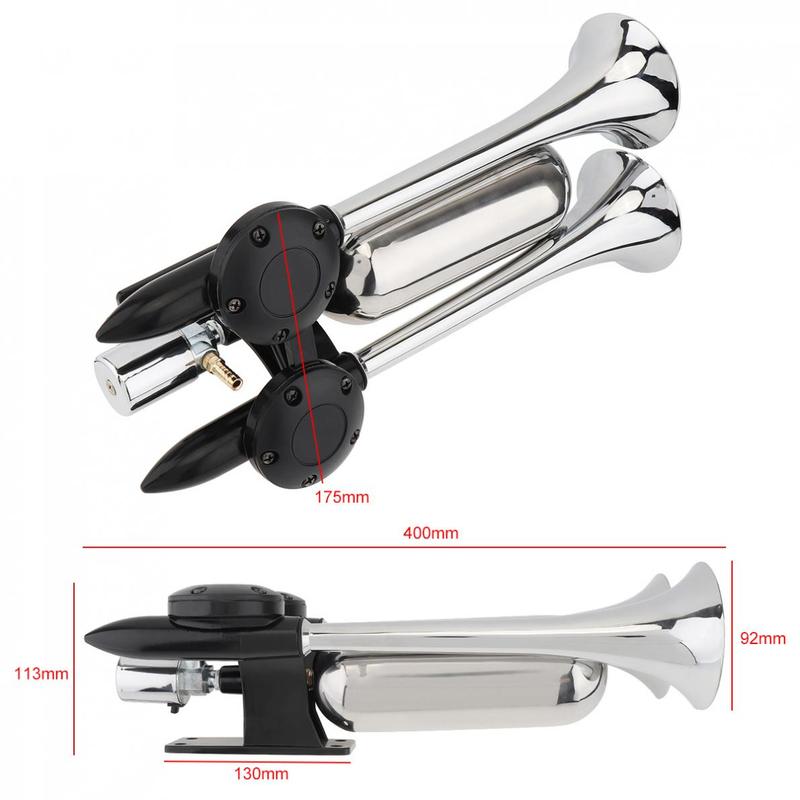 1pcs 12-24 V 100-115 DBs Super Strong Noisy Air Compressor Dual Trumpet Air Horn Suitable for Car Truck Boat Train Vehicle