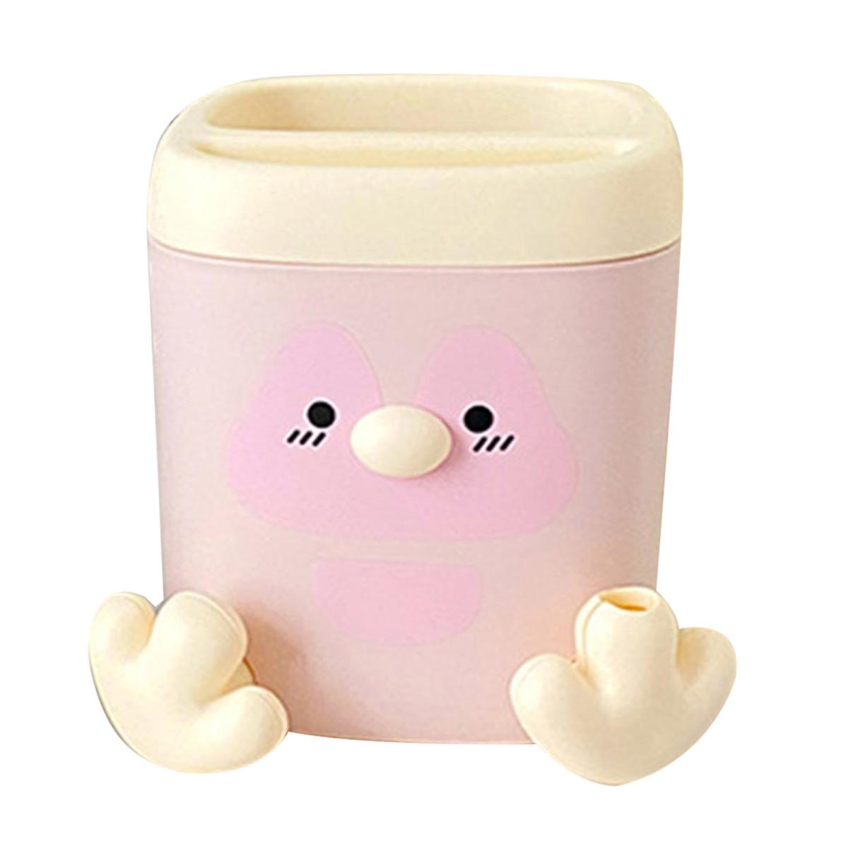 

Держатель для карандашей с резаком для роликовых ручек, большая емкость для хранения, дизайн в виде пингвина, многофункциональный организованный контейнер для хранения карандашей розовый