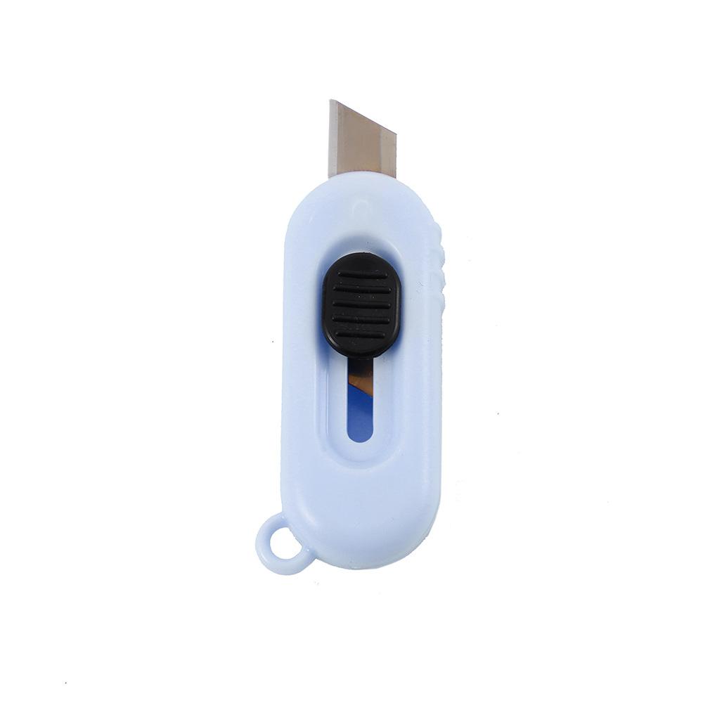 Kawaii Mini Pocket Utility Knife Express Box Paper Cutter Art Craft Wrapping Opener with Keychain Hole Office School Stationery