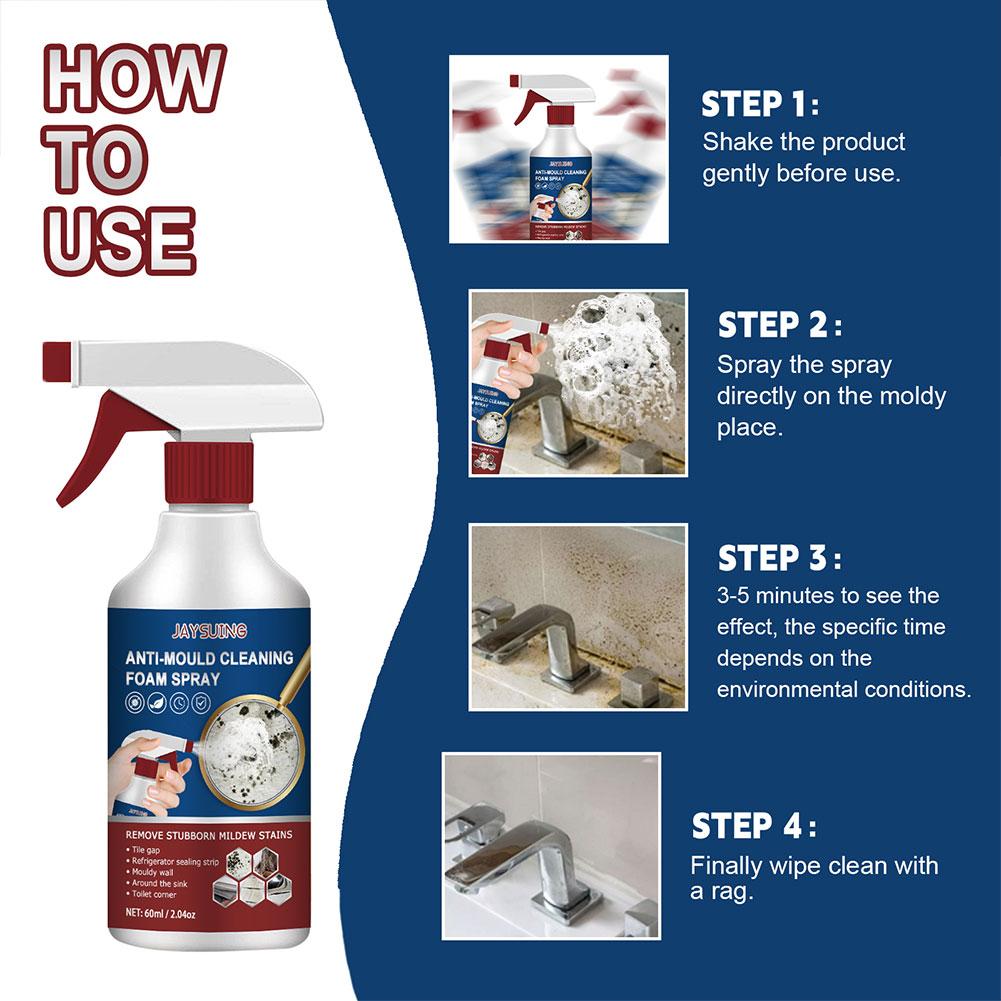Wall Mildew Remover Mildew Stain Remover Spray Active Mildew Mould Removal Foam Spray Long-lasting Effect Wall Mold Remover