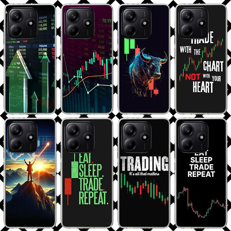 Trade Investment Forex Stock Market Phone Case for Xiaomi Redmi Note 15 14 14S 13 12 12S 11 Pro Plus 11E 11T 11S 10S 5G Soft Cov