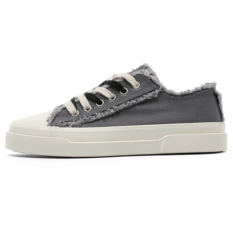 

Модный новый дизайн Черные мужские парусиновые туфли Низкие платформенные кеды для мужчин Модные вулканизированные туфли на шнуровке для мужчин парусиновые туфли 44 серый