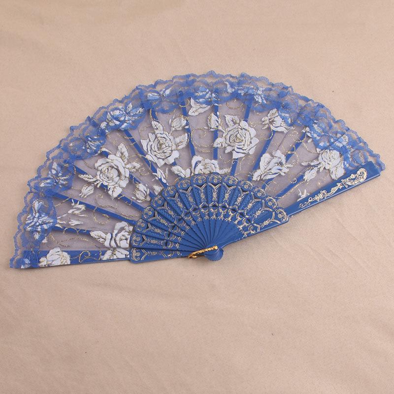 1Pc Chinese Ancient Style Flower Women Folding Fan with Tassel Fringe Hanfu Cheongsam Dance Fan Photo Props Summer Handheld Fan