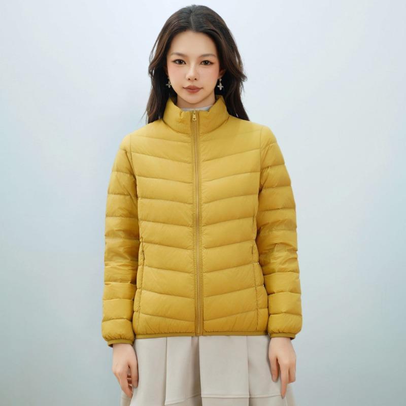 Women's new national standard 90 down simple down solid color women's stand-up collar women's clothing light down jacket women