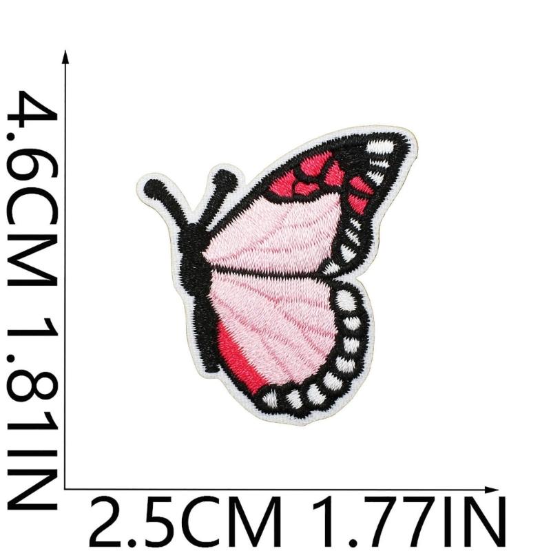 Butterfly Applique Designs with Embroidered Texture, 10 Assorted Appliques for Decorating Clothing, Shoes, Bags, and Fabric Craft Projects