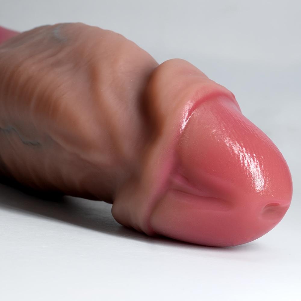 Strap On Realistic Dildo, Dual Density Liquid Silicone Penis Toy, Multiple Sizes, Strong Suction Cup, Uncut Texture Design for Couples