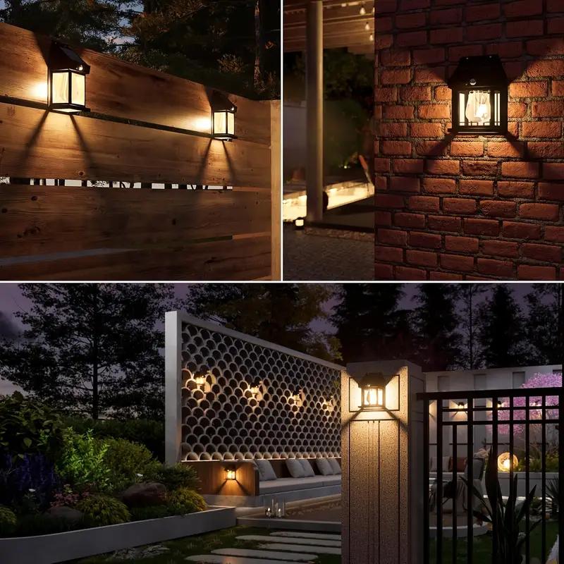 Solar LED Wall Light Outdoor Motion Sensor Light with 3 Modes Waterproof for Patio Deck Porch Barn Garage Safety Lighting Lamp