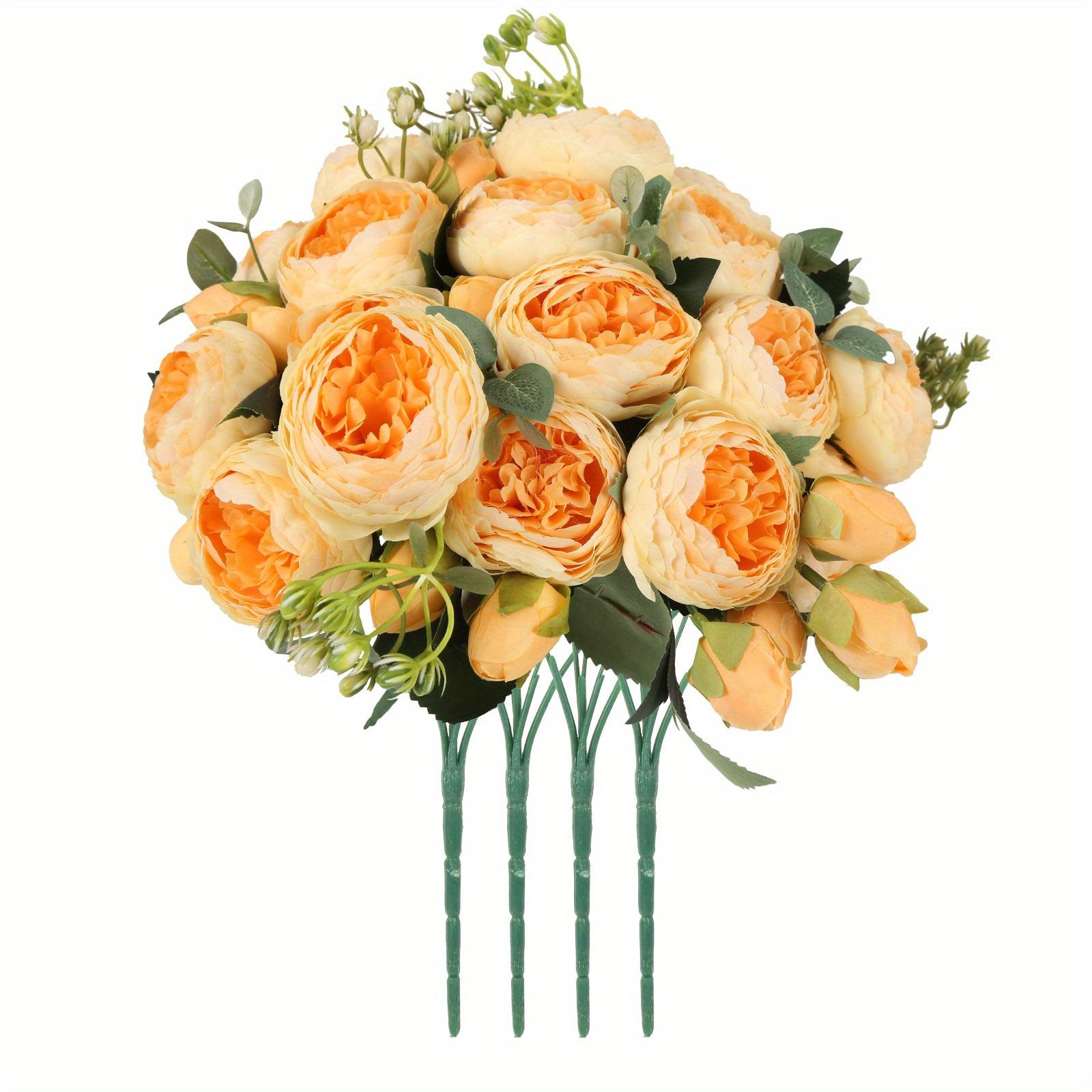 

36 pcs pink peony bouquet, artificial flowers for wedding, party, Mother s Day decor. Perfect gift & spring decoration.Shop now! жёлтый