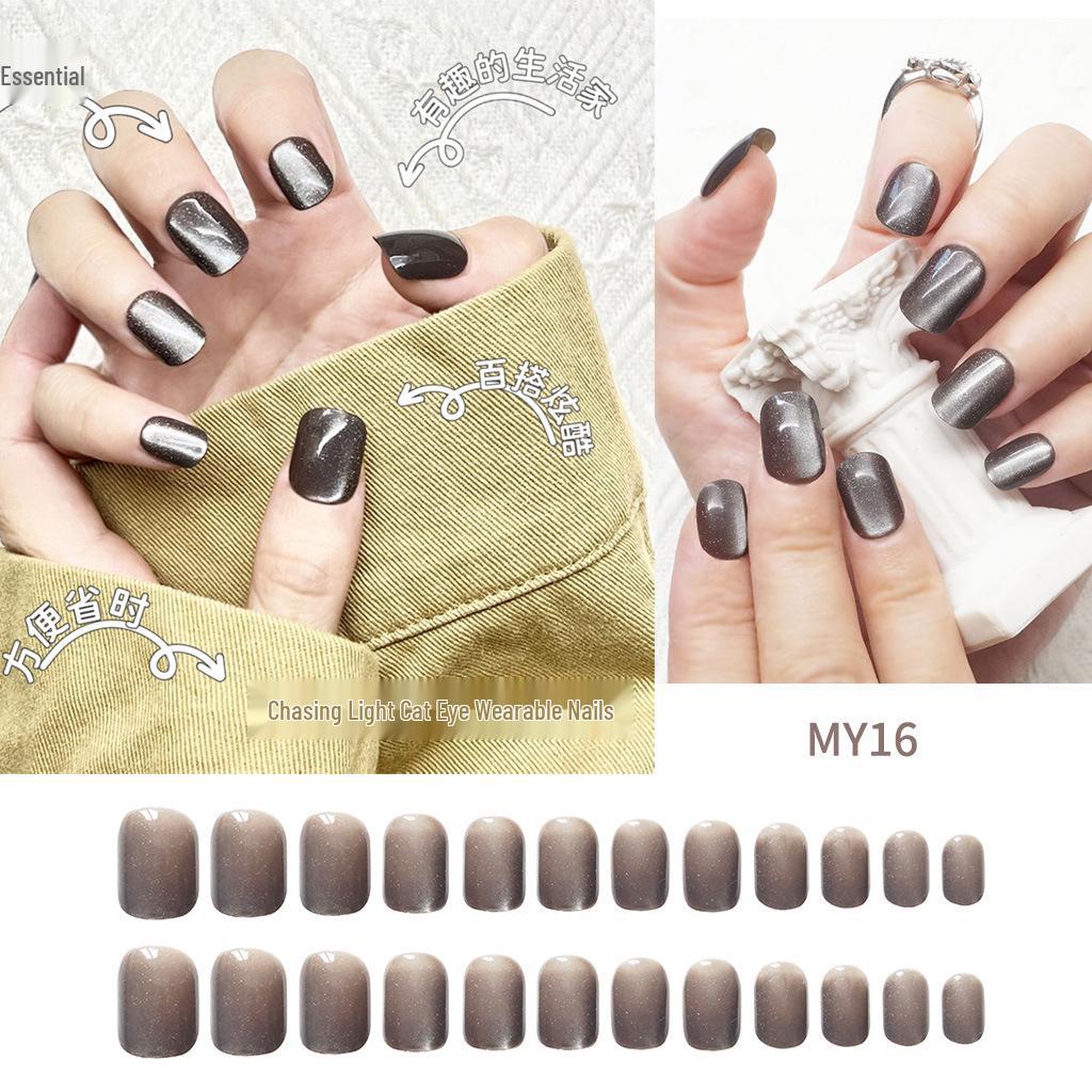 French Bow Press-On Student Nails: Handmade Short, Gentle Daily Wear
