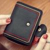Women's Wallet PU Leather Short Zipper Credit Bank Business Card Holder Buckle Sanded Portable Anti-theft Brush Mini Coin Purse