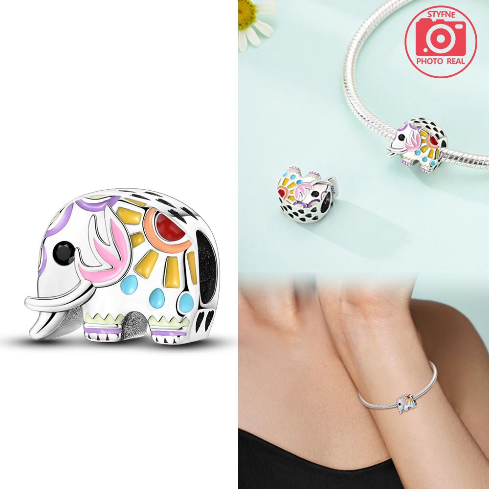 

copper Colors Dreamcatcher Charm Bead Charms Colorful Elephant Bead Charms Compatible With Authentic Bracelets Do It Yourself Fine Jewellery Gift for