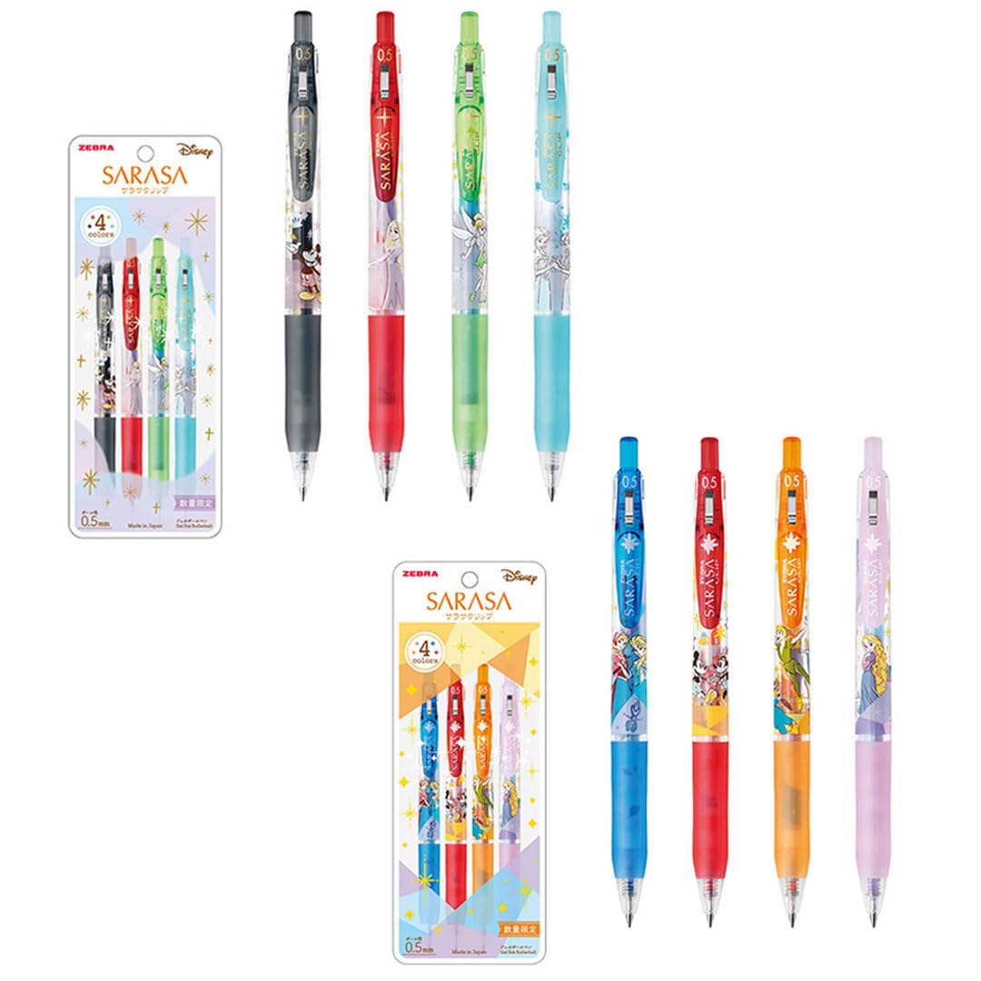 

Ручка гелевая шариковая Zebra Sarasa Clip Disney Fantasy Лимитированная серия Disney Набор из 8 ручек Набор A Ручки ZEBRA, 0,5 мм, Дизайн, (4-красочная + 4-красочная B) JJ29-DSF