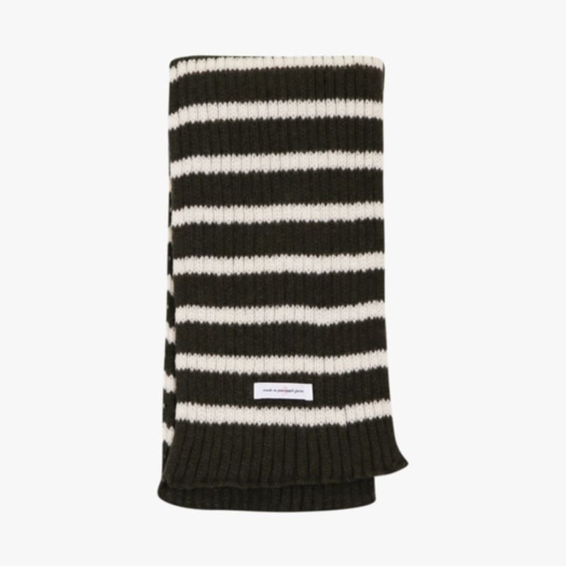 PINK PINEAPPLE SNUGGY STRIPE MUFFLER_KHAKI