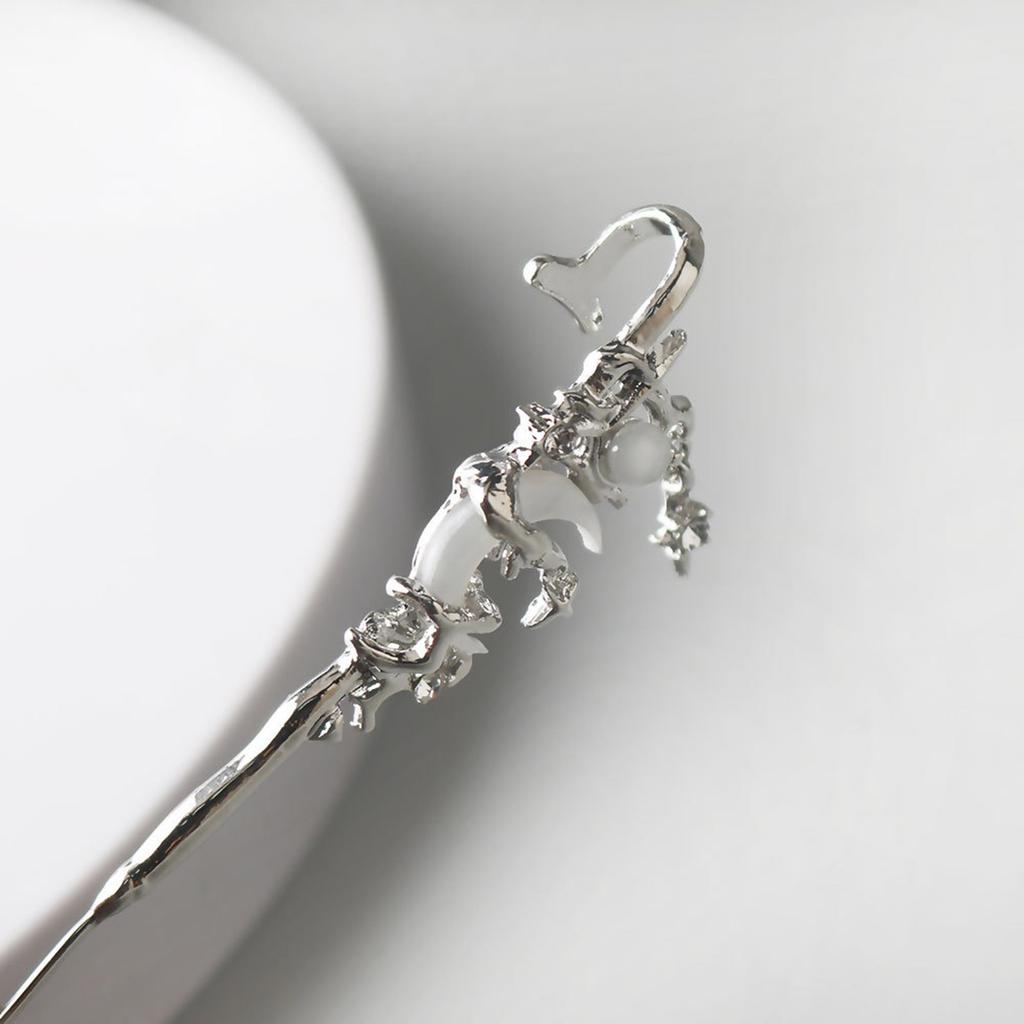 Cercei eleganți cu șuruburi, cercei cu șuruburi, stea și lună, piercing pentru ureche, bijuterii pentru ureche, textură din aliaj, potrivite pentru femei și fete la modă