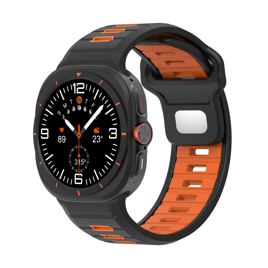 Sports Silicone Strap For Samsung Galaxy Watch Ultra 47mm Soft Loop Two Color Band For Samsung Galaxy 7 Ultra No Gaps Watchband