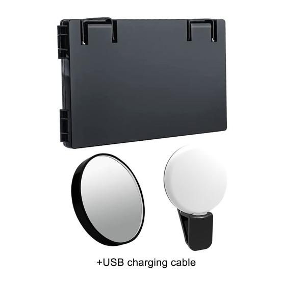 Yousheng Tri-fold Mirror Hands-free No Distortion DIY 10X Magnifier Self Hair Cutting Styling Tri-fold Mirror with Fill Light for Home