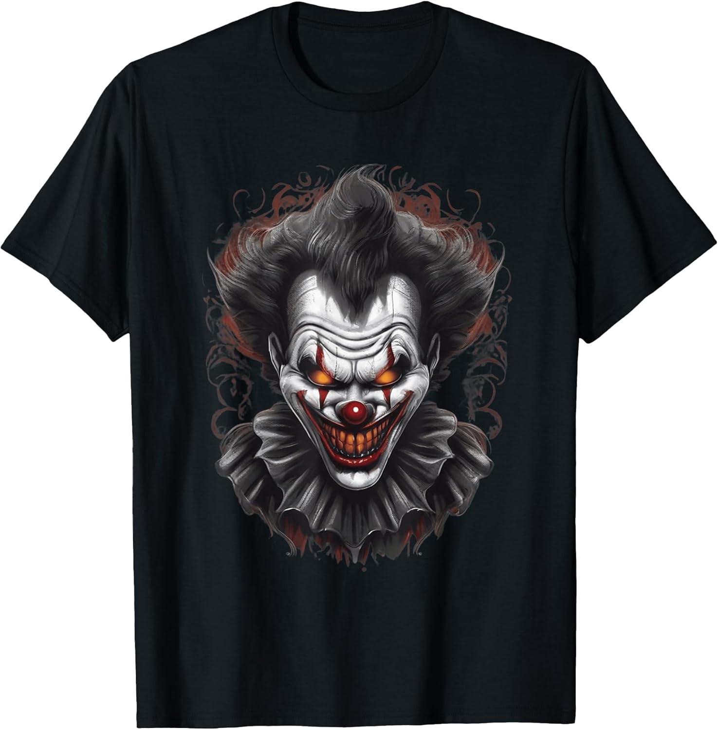 NEW! Halloween Scary Evil Clown Horror Tee - Made In Usa S разноцветный