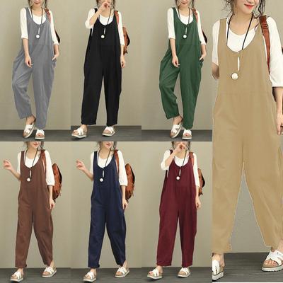 Novos Macacões Femininos com Macacões e Calças Casuais Soltos Oversized