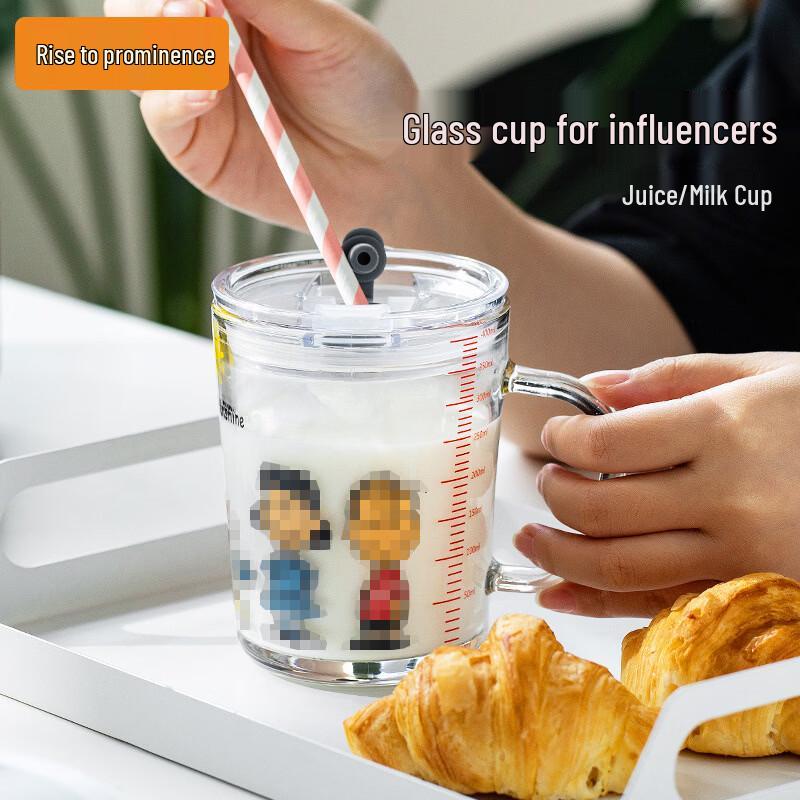 Cute Dinosaur High Borosilicate Glass Straw Cup