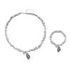 Elegant Irregular Shape Beaded Necklace and Bracelet Set