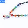 Hand Wound Tree Of Life Short Necklace Black Gallstone Beads Yoga Seven Chakras Natural Gem Necklace