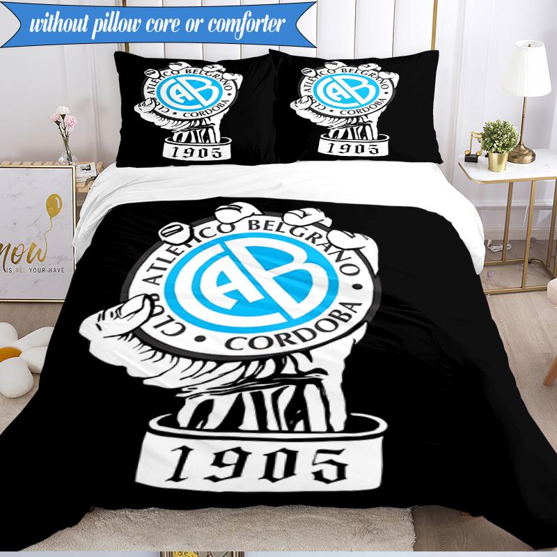Atletico Belgrano Crest 3pcs Bedding,Including 1pc Duvet Cover And 2pcs Pillowcases Perfect for Christmas,Ideal for Bedroom, Dormitory