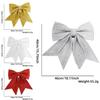 Festive Christmas Pearl Cotton Glitter Bow Ornament Decorative Accessory For Diy Decor