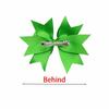 Cross-border Christmas Tree Bow Hair Clip for Kids - Double-Layer Ribbed Ribbon Accessory